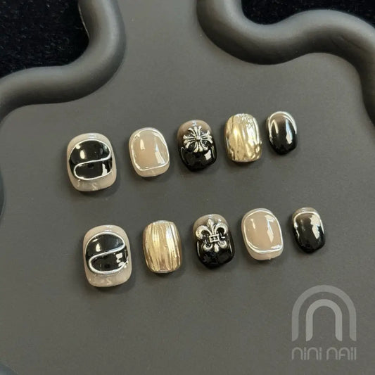 Black Metal Aura Press On Nails