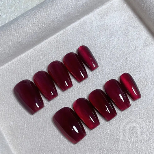 Blood Red Short Press On Nails