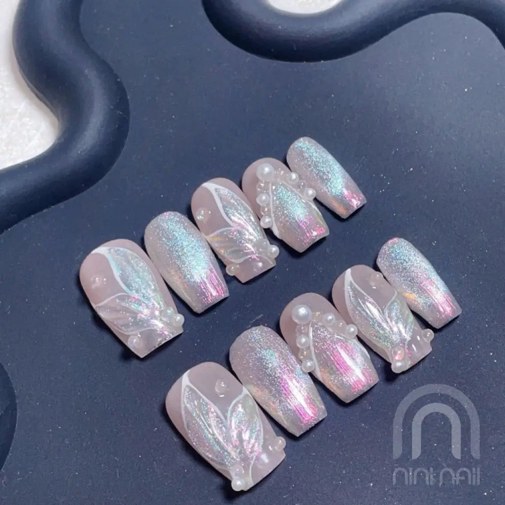 Cat Eye Mermaid Press On Nails