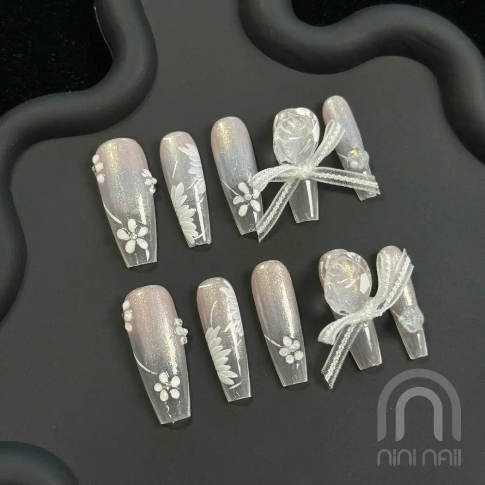 Intellectual Bow Press On Nails